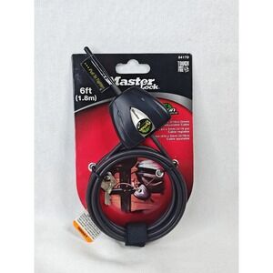NWT MASTER Lock PYTHON 6 FT Adjustable Locking Cable 8417D Bike Lock NEW!